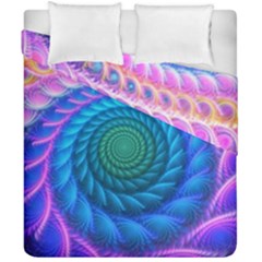 Peacock Feather Fractal Duvet Cover Double Side (california King Size) by Wav3s