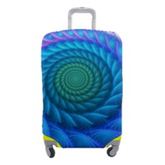 Peacock Feather Fractal Luggage Cover (small) by Wav3s