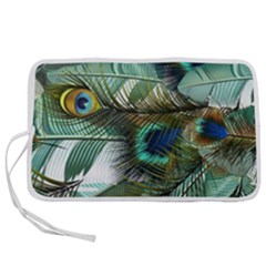 Peacock Feathers Blue Green Texture Pen Storage Case (s) by Wav3s