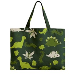 Cute Dinosaur Pattern Zipper Mini Tote Bag by Wav3s