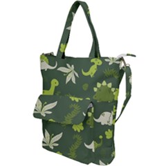 Cute Dinosaur Pattern Shoulder Tote Bag by Wav3s