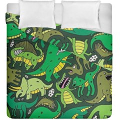 Dino Kawaii Duvet Cover Double Side (king Size) by Wav3s