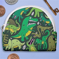 Dino Kawaii Horseshoe Style Canvas Pouch by Wav3s