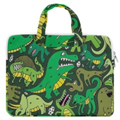 Dino Kawaii Macbook Pro 16  Double Pocket Laptop Bag  by Wav3s