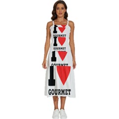 I Love Gourmet Cuisine Sleeveless Shoulder Straps Boho Dress by ilovewhateva