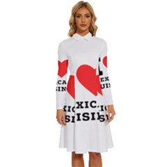 I Love Mexican Cuisine Long Sleeve Shirt Collar A-line Dress by ilovewhateva