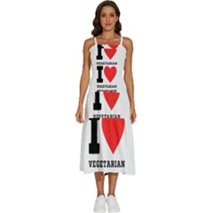 I Love Vegetarian Cuisine  Sleeveless Shoulder Straps Boho Dress by ilovewhateva