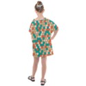 Multicolored Honeycomb Colorful Abstract Geometry Kids  One Piece Chiffon Dress View2