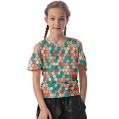 Multicolored Honeycomb Colorful Abstract Geometry Kids  Butterfly Cutout Tee by Vaneshop