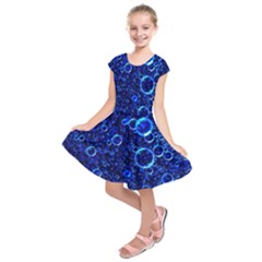 Blue Bubbles Abstract Kids  Short Sleeve Dress by Vaneshop