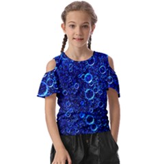 Blue Bubbles Abstract Kids  Butterfly Cutout Tee by Vaneshop