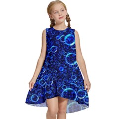 Blue Bubbles Abstract Kids  Frill Swing Dress by Vaneshop