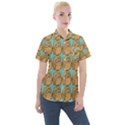 Owl Bird Pattern Women s Short Sleeve Pocket Shirt View1