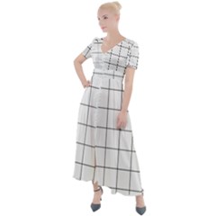 Mesh Button Up Short Sleeve Maxi Dress by zhou