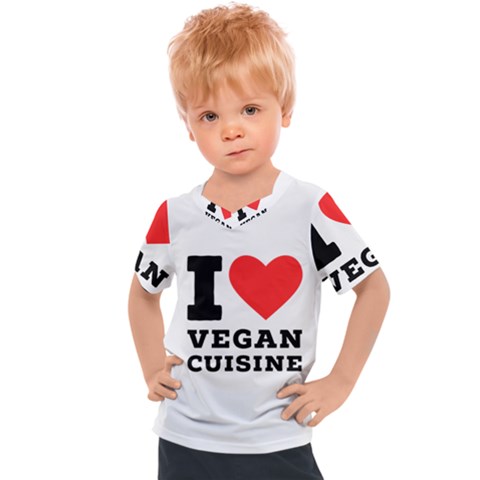 I Love Vegan Cuisine Kids  Sports Tee by ilovewhateva