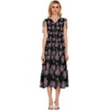 Midnight Noir Garden Chic Pattern V-Neck Drawstring Shoulder Sleeveless Maxi Dress View1