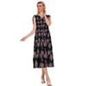 Midnight Noir Garden Chic Pattern V-Neck Drawstring Shoulder Sleeveless Maxi Dress View3