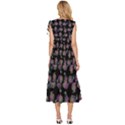 Midnight Noir Garden Chic Pattern V-Neck Drawstring Shoulder Sleeveless Maxi Dress View4