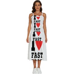 I Love Fast Food Sleeveless Shoulder Straps Boho Dress by ilovewhateva