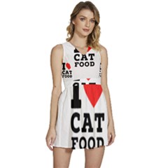 I Love Cat Food Sleeveless High Waist Mini Dress by ilovewhateva