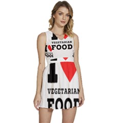 I Love Vegetarian Food Sleeveless High Waist Mini Dress by ilovewhateva