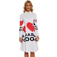 I Love Arabic Food Long Sleeve Shirt Collar A-line Dress by ilovewhateva