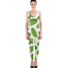 Vegetable Pattern With Composition Broccoli One Piece Catsuit by Grandong