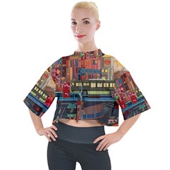 The City Style Bus Fantasy Architecture Art Mock Neck Tee by Grandong