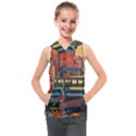 The City Style Bus Fantasy Architecture Art Kids  Sleeveless Hoodie View1