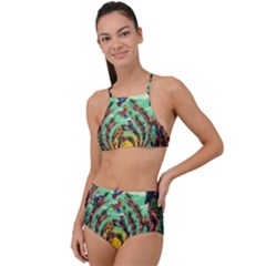 Monkey Tiger Bird Parrot Forest Jungle Style High Waist Tankini Set by Grandong