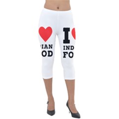 I Love Indian Food Lightweight Velour Capri Leggings  by ilovewhateva