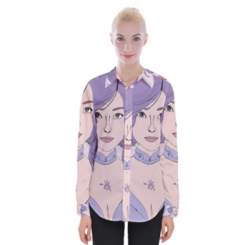 Futuristic Woman Womens Long Sleeve Shirt by Fundigitalart234