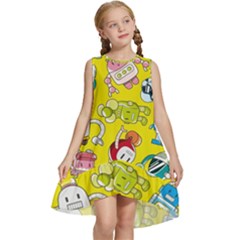 Robot Pattern Lego Kids  Frill Swing Dress by Cowasu