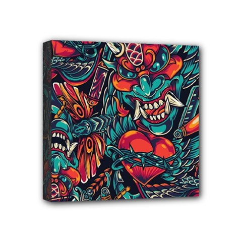 Japanese Graffiti Mini Canvas 4  X 4  (stretched) by Cowasu