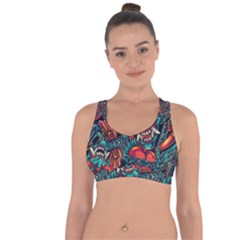 Japanese Graffiti Cross String Back Sports Bra by Cowasu