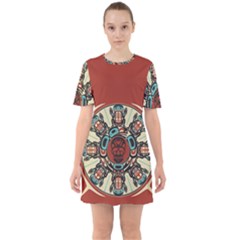 Skull Grateful Dead Phone Gratefuldead Sixties Short Sleeve Mini Dress by Cowasu