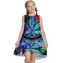 Cannabis Psychedelic Kids  Frill Swing Dress by Cowasu