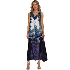 Horror Psychedelic Art V-neck Sleeveless Loose Fit Overalls by Cowasu