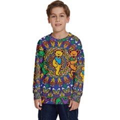 Grateful Dead Pattern Kids  Long Sleeve Jersey by Cowasu