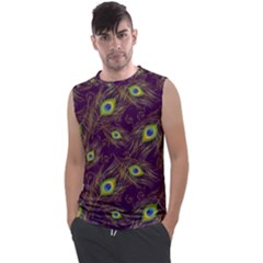 Peacock Feathers Pattern Men s Regular Tank Top by Cowasu