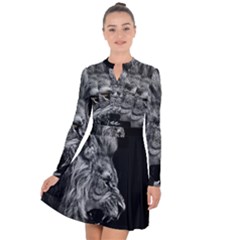 Angry Lion Black And White Long Sleeve Panel Dress by Cowasu