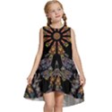 Skull Death Mosaic Artwork Stained Glass Kids  Frill Swing Dress View1