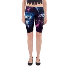 Psychedelic Astronaut Trippy Space Art Yoga Cropped Leggings by Bangk1t