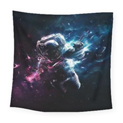 Psychedelic Astronaut Trippy Space Art Square Tapestry (large) by Bangk1t