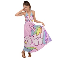 Unicorn Stitch Backless Maxi Beach Dress by Bangk1t