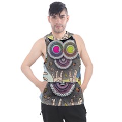 Vintage Trippy Aesthetic Psychedelic 70s Aesthetic Men s Sleeveless Hoodie by Bangk1t