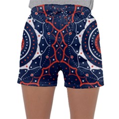 Mandala Orange Navy Sleepwear Shorts by Ndabl3x