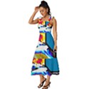 Stop Retro Abstract Stop Sign Blur Tie-Strap Tiered Midi Chiffon Dress View2