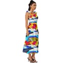 Stop Retro Abstract Stop Sign Blur Tie-Strap Tiered Midi Chiffon Dress View3