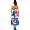 Stop Retro Abstract Stop Sign Blur Tie-Strap Tiered Midi Chiffon Dress View4